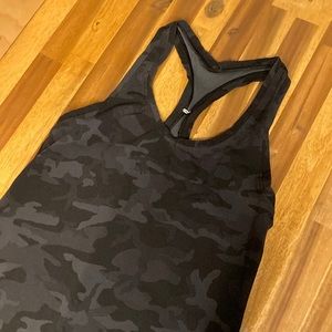 Lululemon athletica tank top with a black and grey camo pattern
